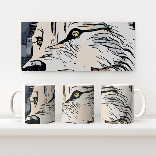 11oz Ceramic Mug - Digital Wolf - printonitshop
