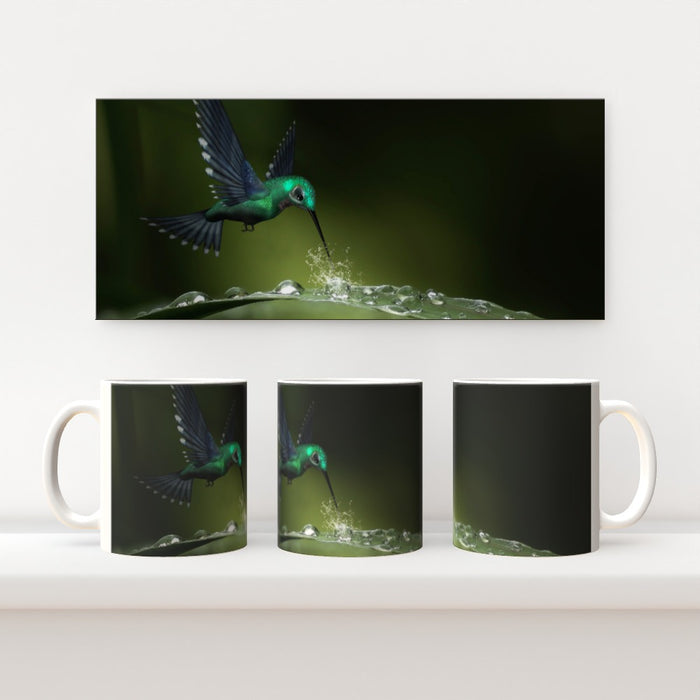 11oz Ceramic Mug - Hummingbird Feeding - printonitshop