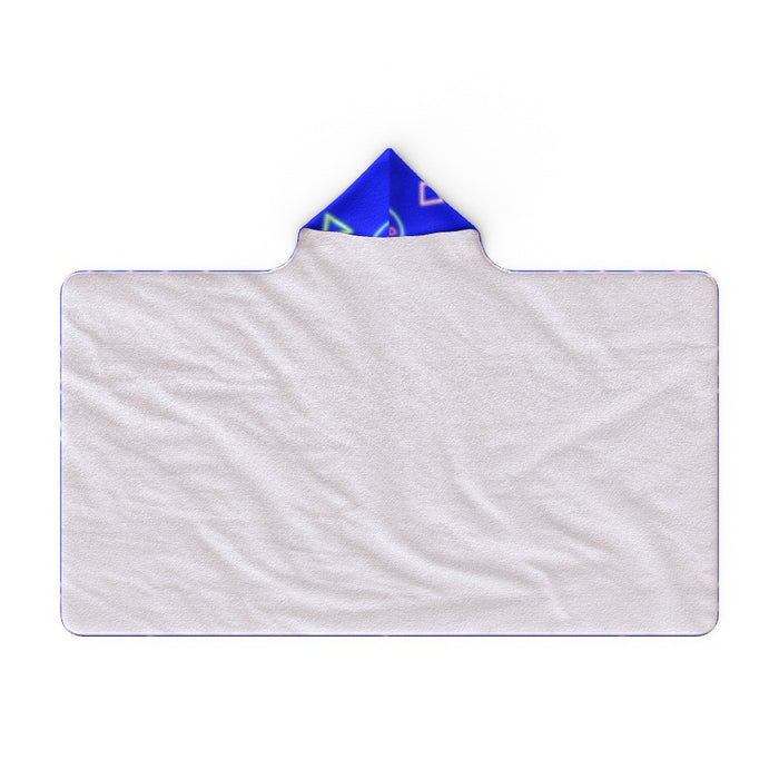 Hooded Towel - Gaming Neon Blue - printonitshop