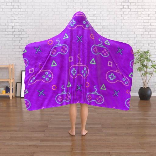 Hooded Towel - Gaming Neon Purple - printonitshop