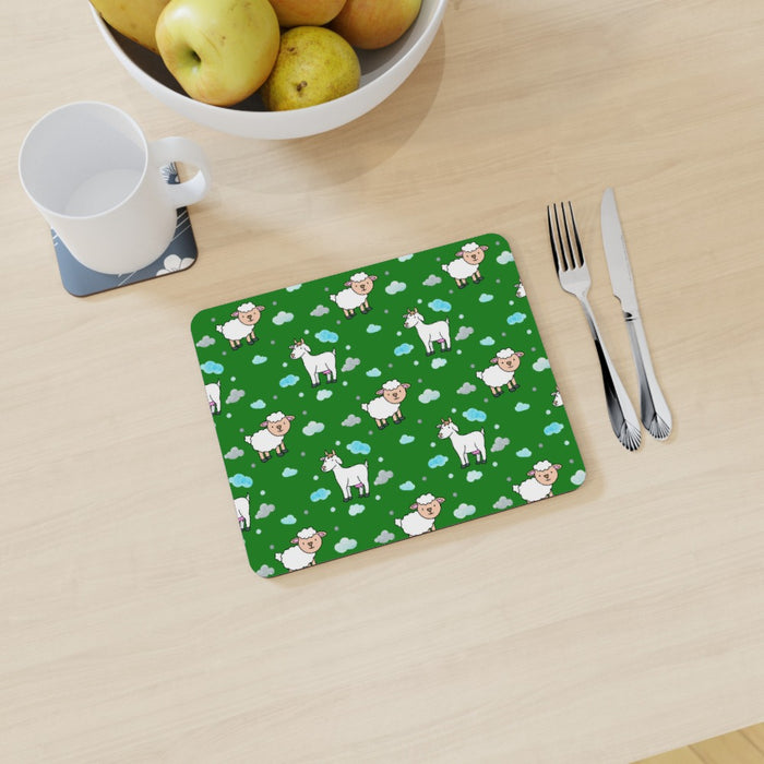 Placemat - Goat and Sheep on Green - printonitshop