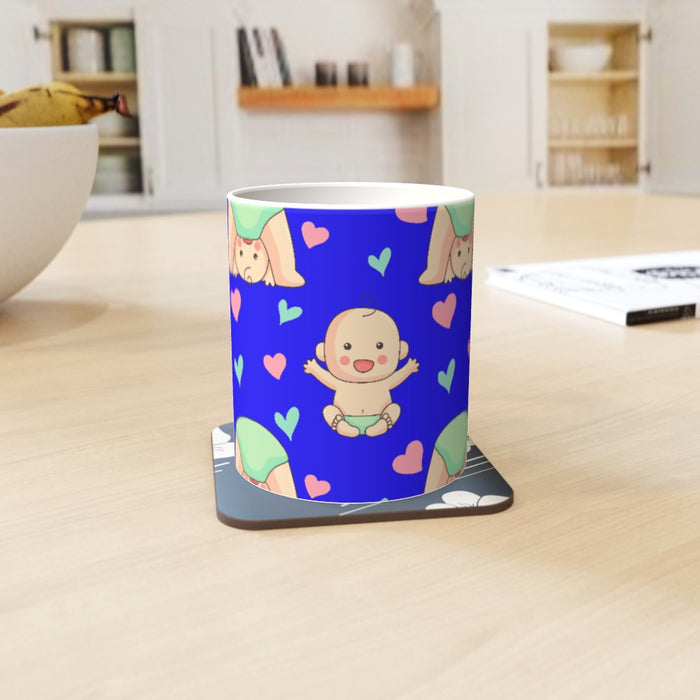 11oz Ceramic Mug - Baby on Blue - printonitshop