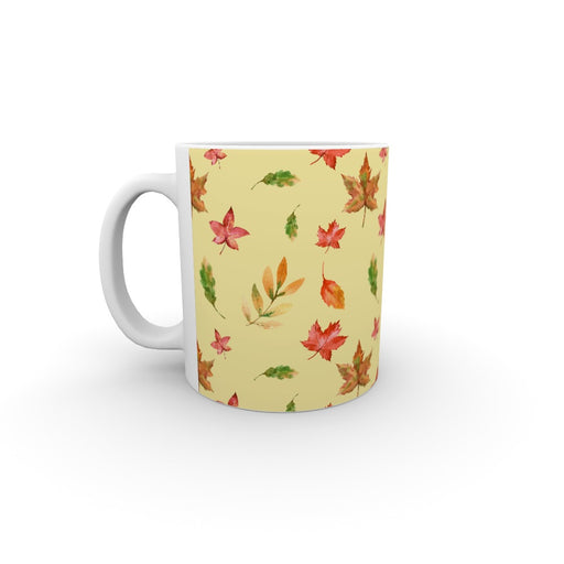 11oz Ceramic Mug - Autumn Leaves Cream - printonitshop