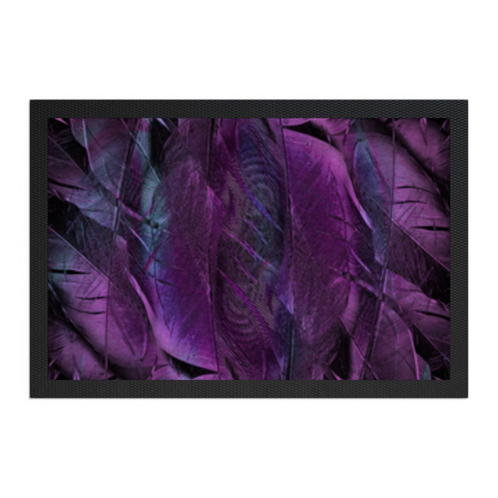 Pet Bowl Mats - Purple Feathers - Print On It