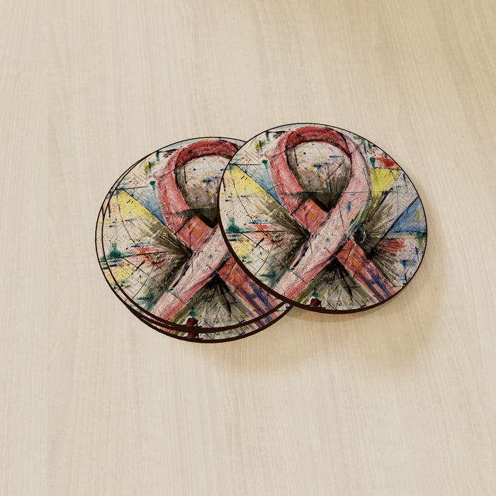 Coasters - Pink Ribbon - CJ Designs - printonitshop