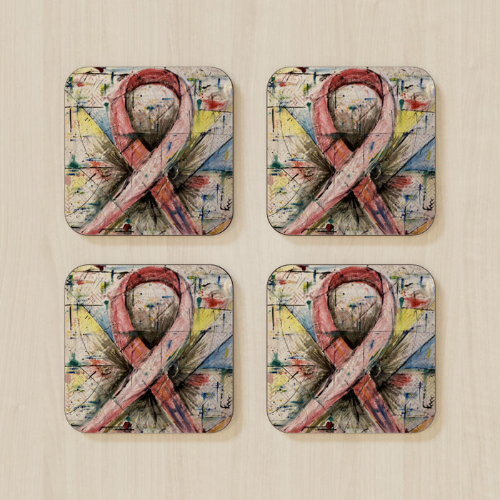 Coasters - Pink Ribbon - CJ Designs - printonitshop