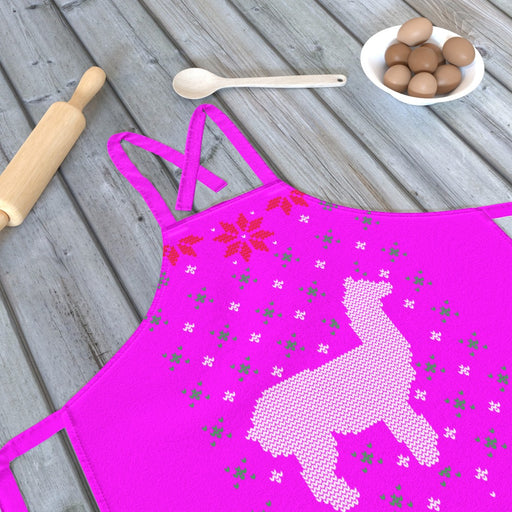 Apron - Christmas Lama Pink - Print On It