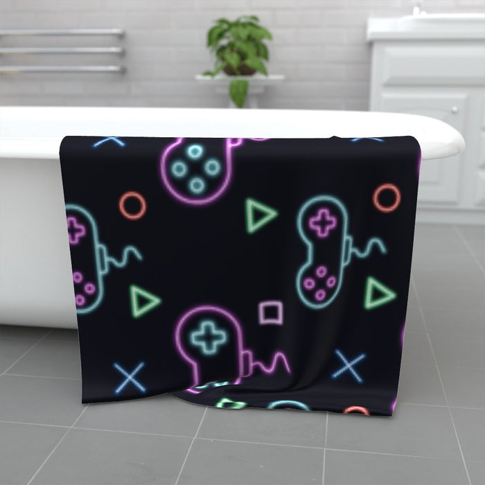 Towel - Neon Gaming Black - Print On It