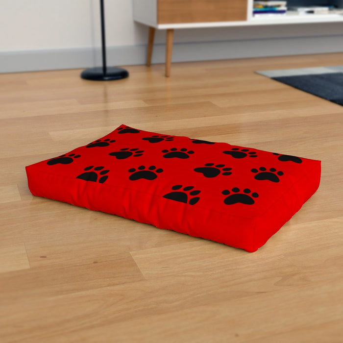 Pet Bed - Paws Red - Print On It