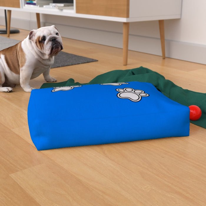 Pet Bed - Paws on Blue - Print On It
