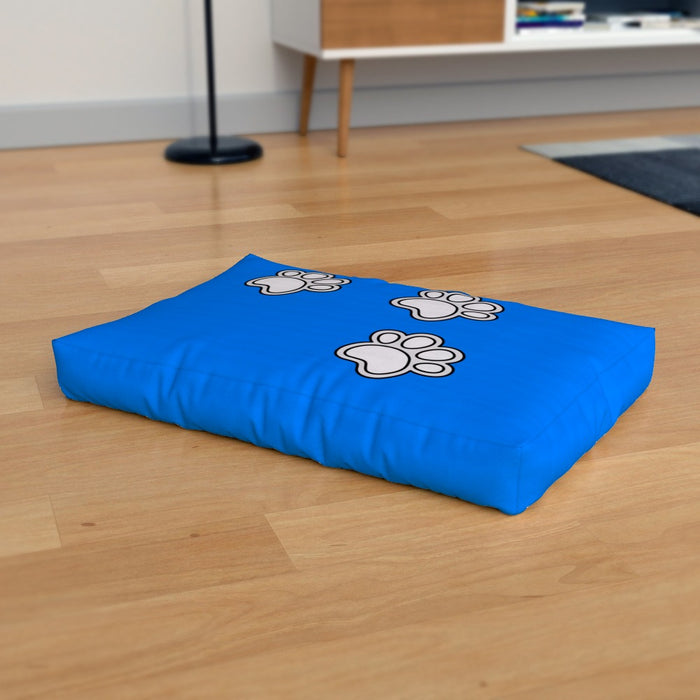 Pet Bed - Paws on Blue - Print On It