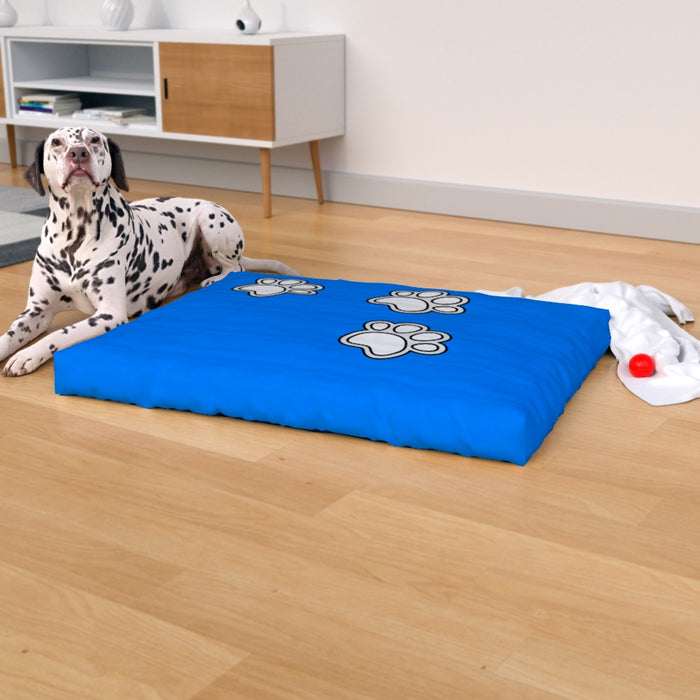 Pet Bed - Paws on Blue - Print On It