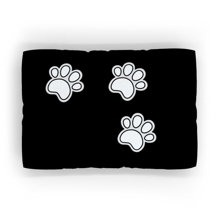 Pet Bed - Paws on Black - Print On It