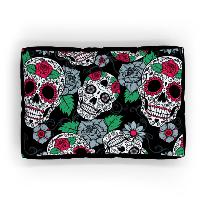 Pet Bed - Skulls and Roses - Print On It
