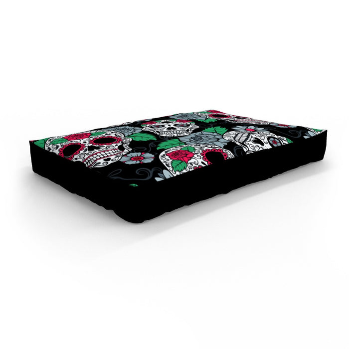 Pet Bed - Skulls and Roses - Print On It
