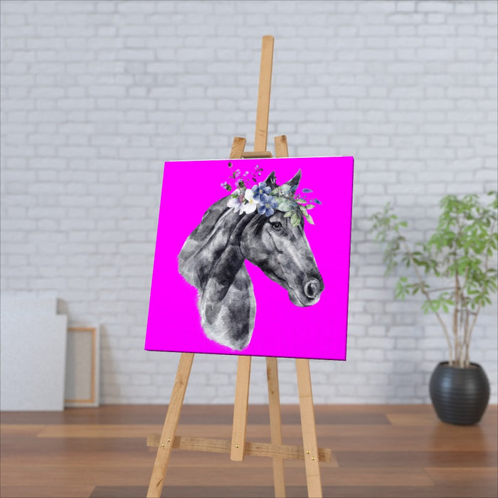 Wall Canvas - Floral Horse - Print On It