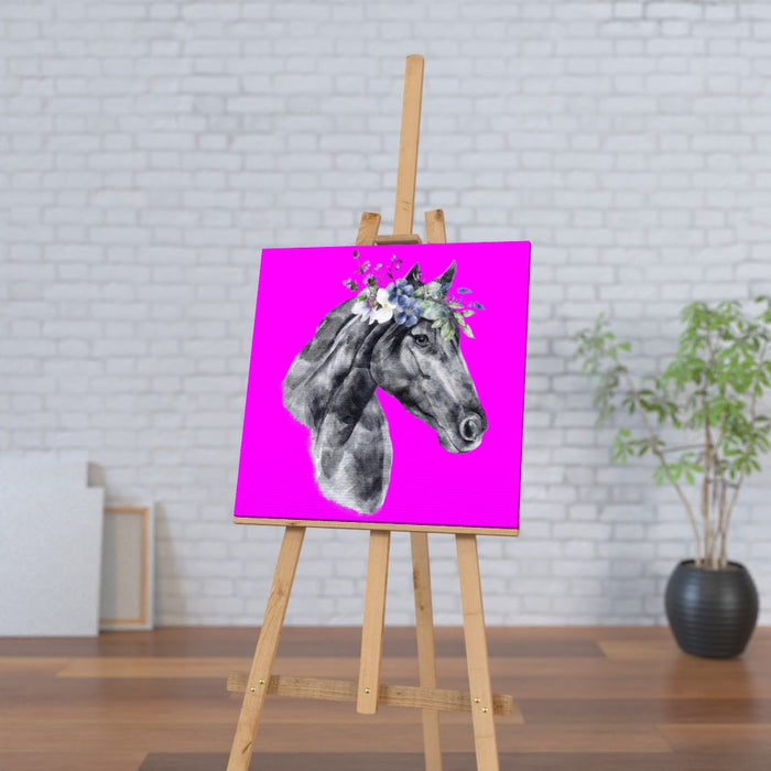 Wall Canvas - Floral Horse - Print On It