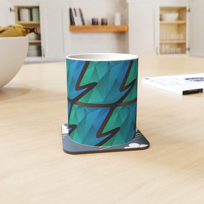 11oz Ceramic Mug - Abstract Waves Blue/Green - printonitshop