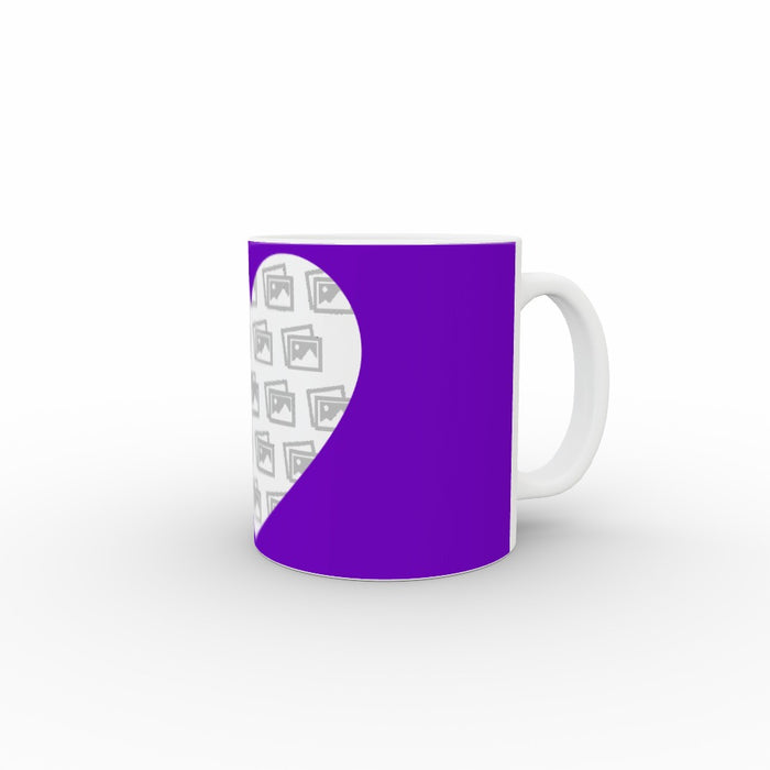 Personalised 11oz Ceramic Mug - Single Heart - Print On It
