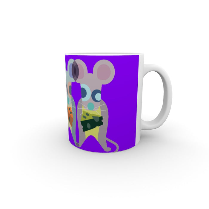 11oz Ceramic Mug - Mice on Purple - printonitshop