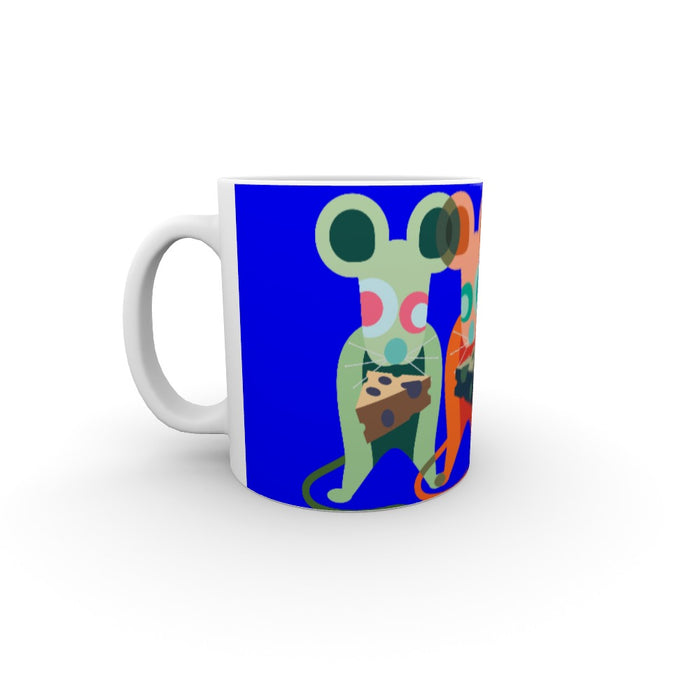 11oz Ceramic Mug - Mice on Blue - printonitshop