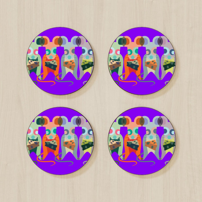Coasters - Mice on Purple - printonitshop