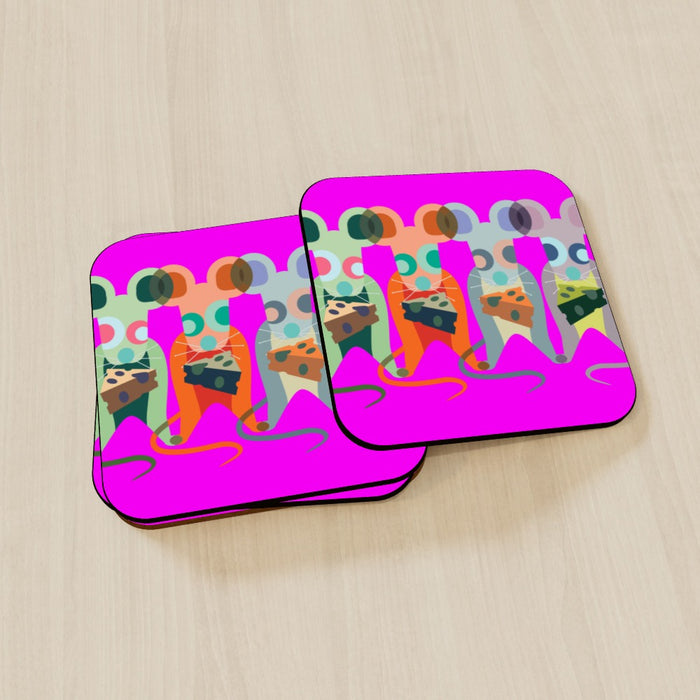Coasters - Mice on Pink - printonitshop