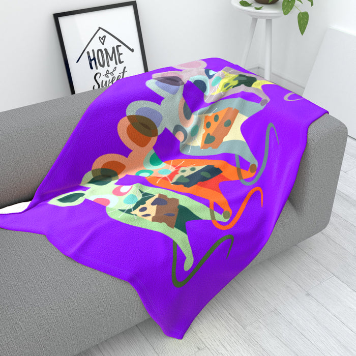 Blanket - Mice on Purple - printonitshop