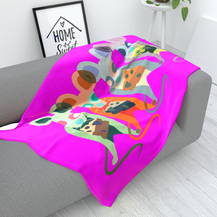 Blanket - Mice on Pink - printonitshop
