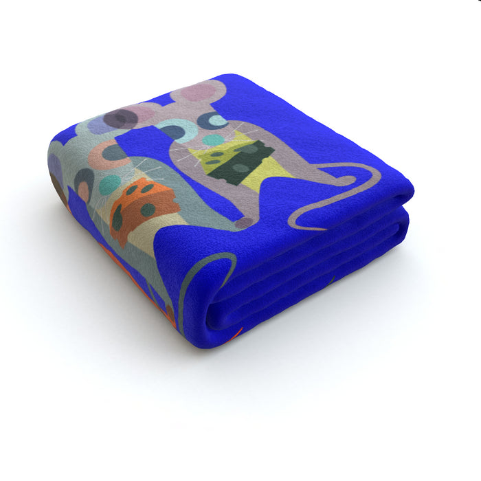 Blanket - Mice on Blue - printonitshop