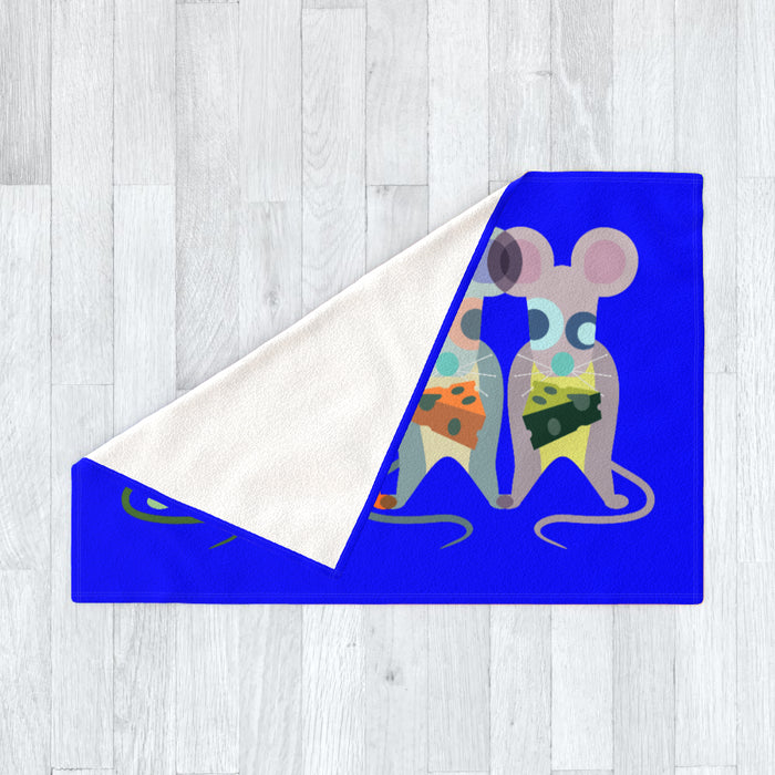 Blanket - Mice on Blue - printonitshop