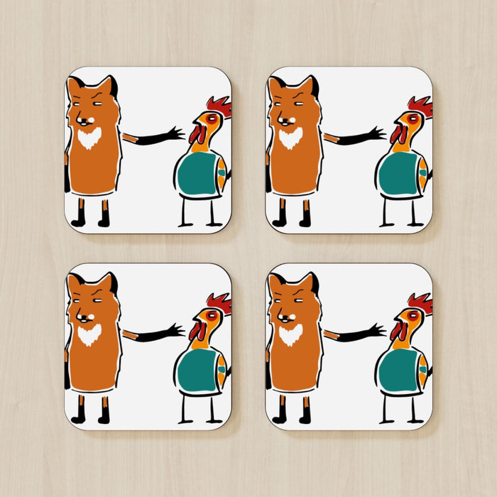 Coasters - Fox and Chicken - printonitshop