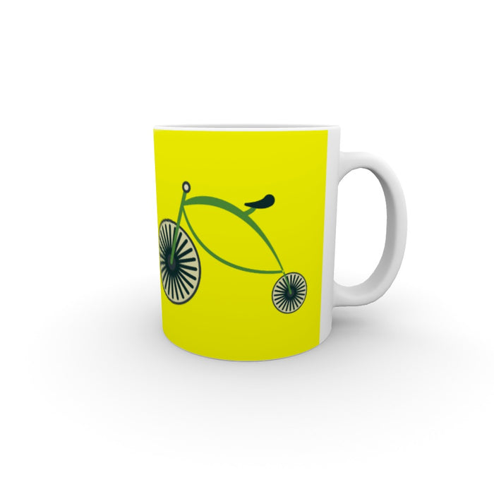 11oz Ceramic Mug - On Ya Bike Yellow - printonitshop