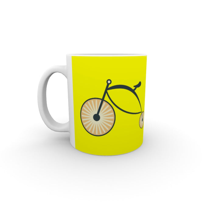 11oz Ceramic Mug - On Ya Bike Yellow - printonitshop