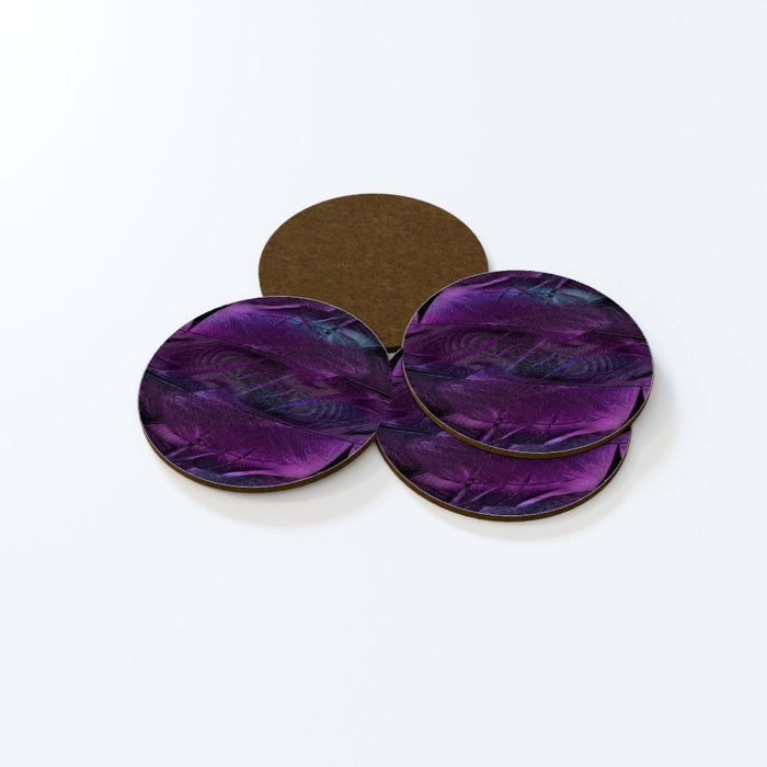 Coasters - Purple Feathers - printonitshop