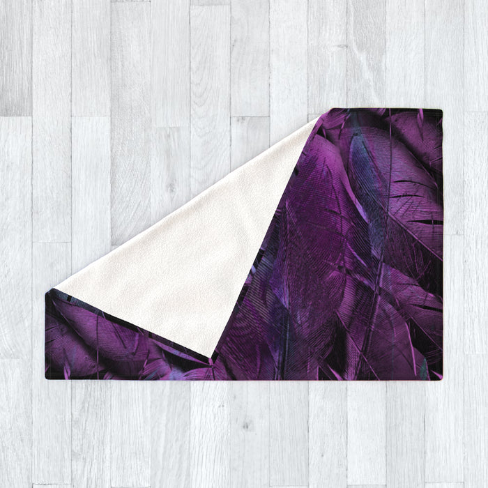 Blanket - Purple Feathers - printonitshop