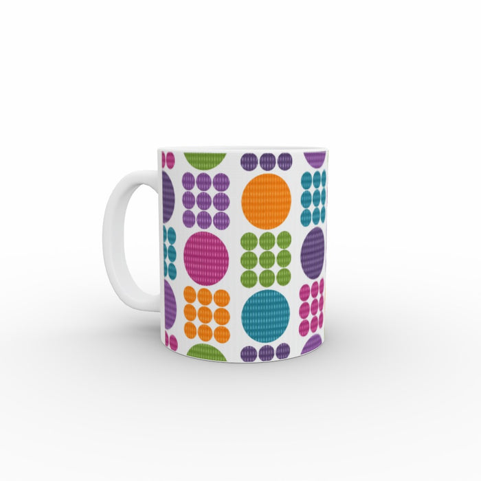 11oz Ceramic Mug - Textured Circles - printonitshop