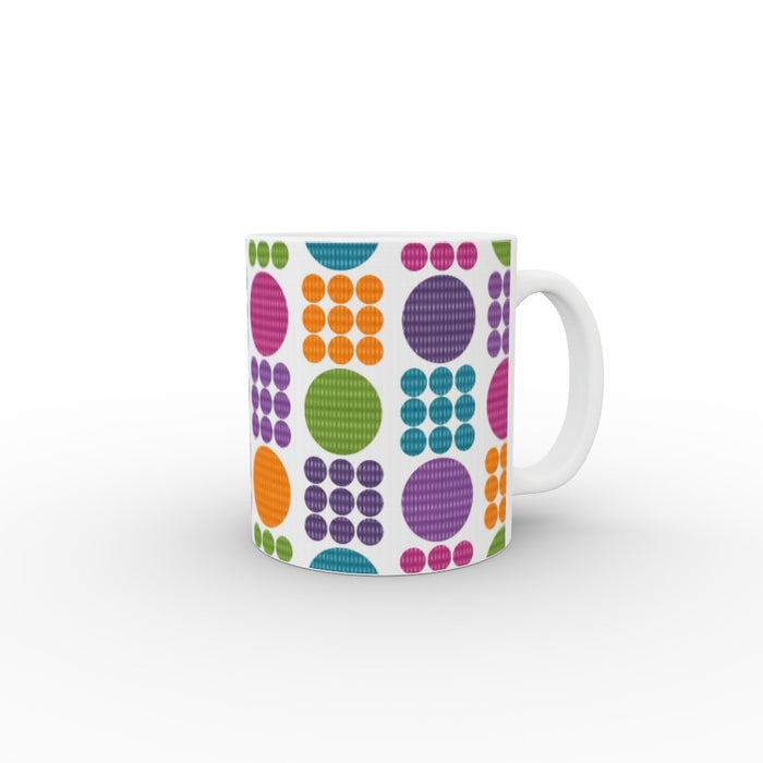 11oz Ceramic Mug - Textured Circles - printonitshop