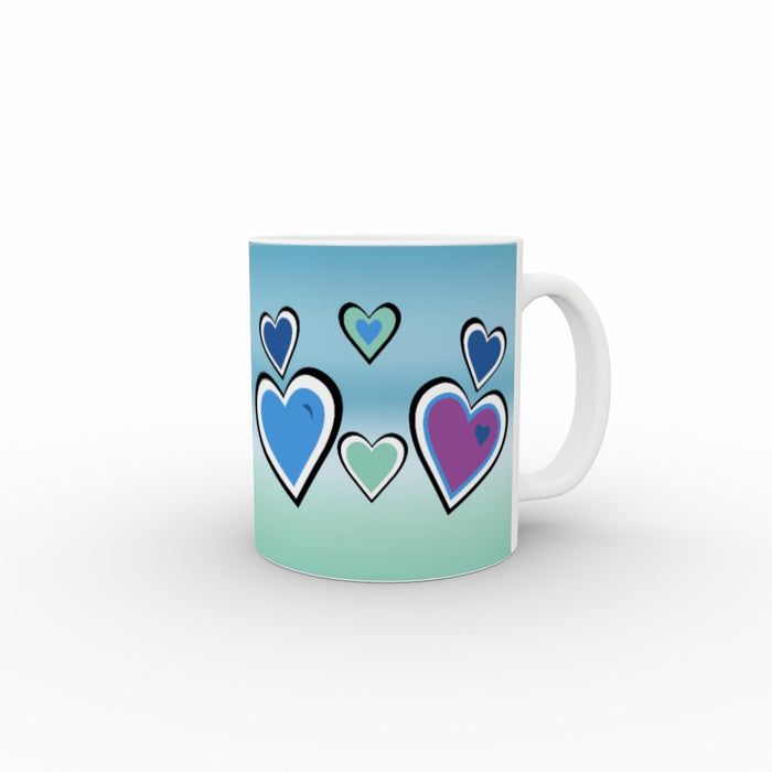 11oz Ceramic Mug - Hearts - printonitshop