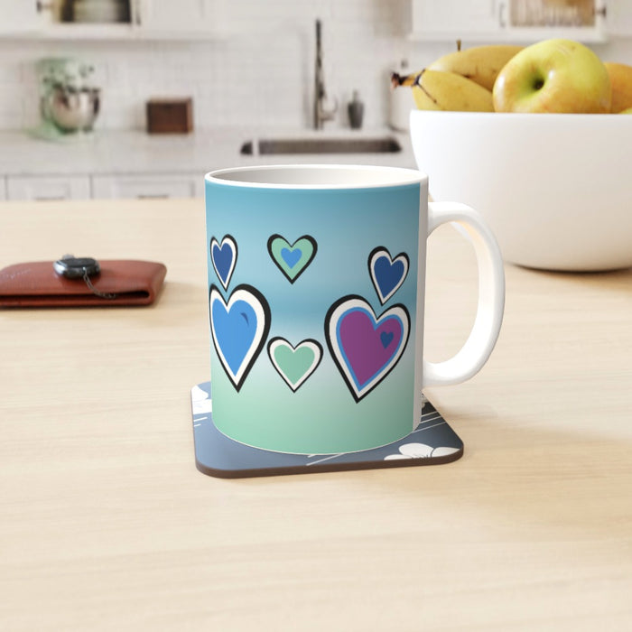 11oz Ceramic Mug - Hearts - printonitshop