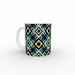 11oz Ceramic Mug - Geometric Sunflowers - printonitshop