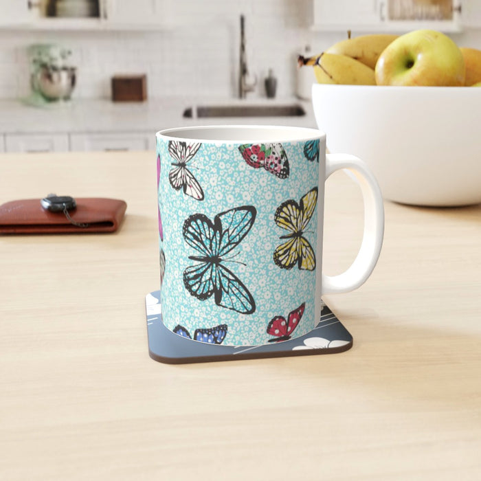 11oz Ceramic Mug - Floral Butterflies - printonitshop