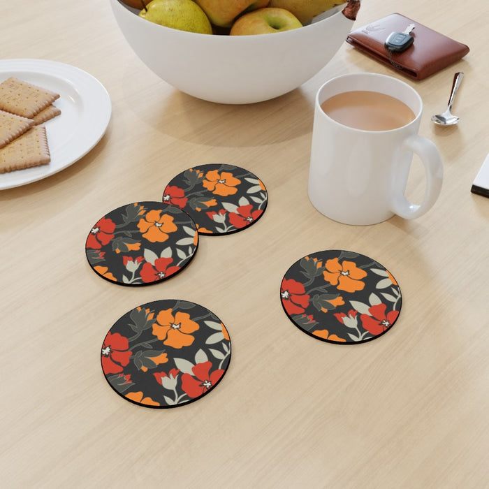 Coasters - Orange Flowers - printonitshop