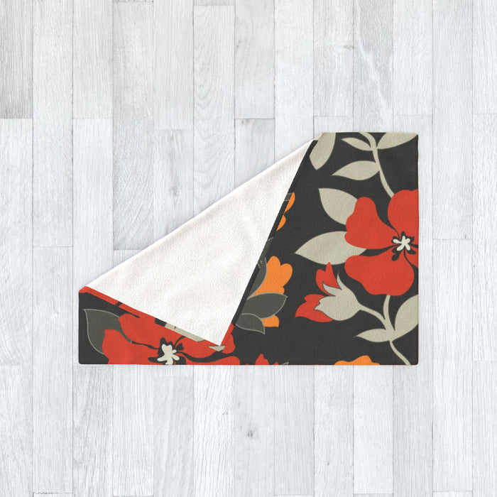 Blanket - Orange Flowers - printonitshop