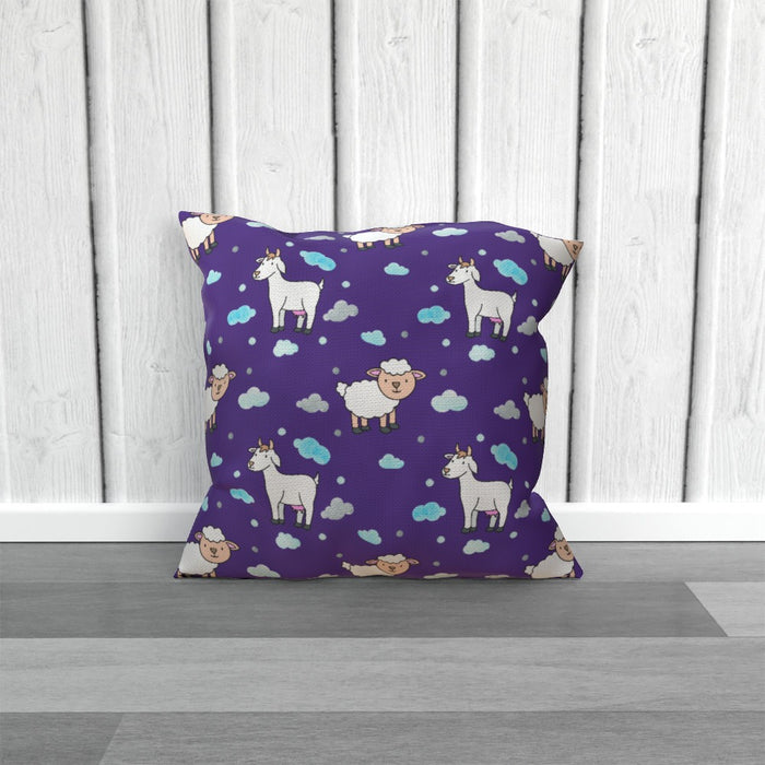 Cushions - Goat / Sheep on Blue - printonitshop