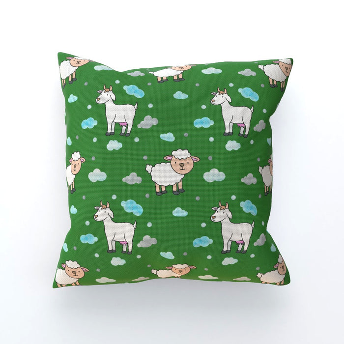Cushions - Goat / Sheep on Green - printonitshop