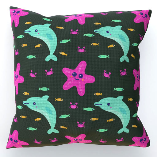 Cushions - Dolphin and Starfish Dark - printonitshop