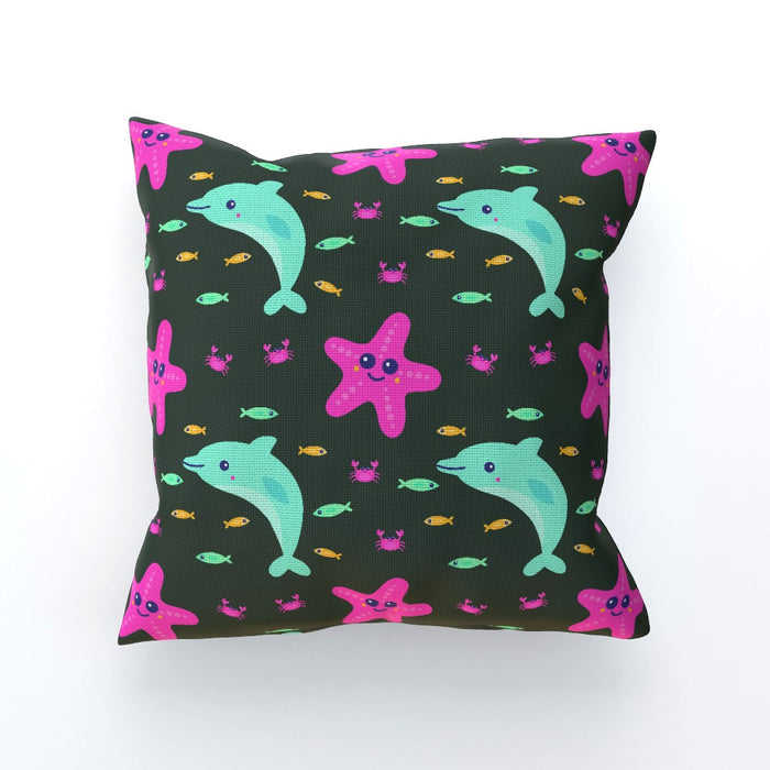 Cushions - Dolphin and Starfish Dark - printonitshop