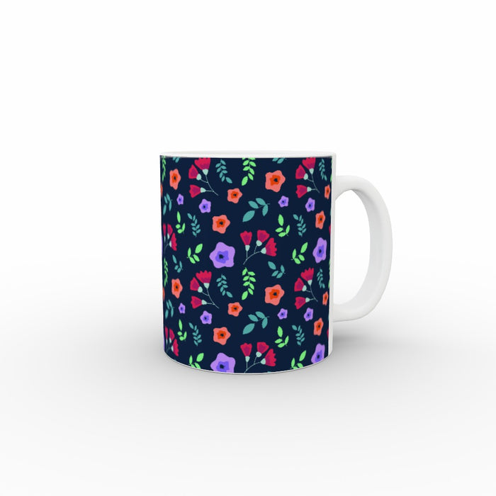 11oz Ceramic Mug - Dark Floral - printonitshop