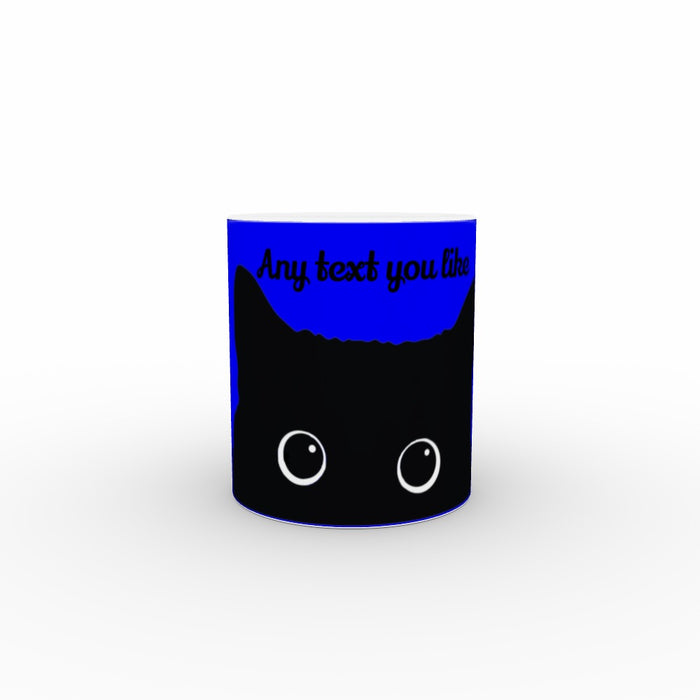 11oz Ceramic Mug - Kitty - Personalised - Blue - Print On It